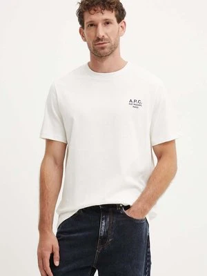 A.P.C. t-shirt bawełniany standard rue madame GOTS kolor beżowy z aplikacją COHBU.M26388