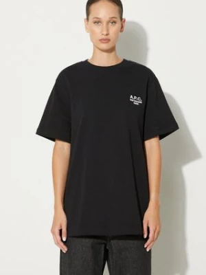 A.P.C. t-shirt bawełniany standard rue madame GOTS kolor czarny z aplikacją COHBU.M26388