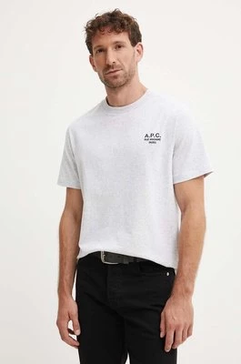 A.P.C. t-shirt bawełniany standard rue madame GOTS kolor szary z aplikacją COHBU.M26388