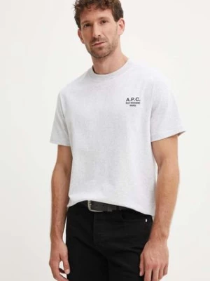 A.P.C. t-shirt bawełniany standard rue madame GOTS kolor szary z aplikacją COHBU.M26388