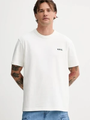 A.P.C. t-shirt bawełniany t-shirt boxy petit vpc męski kolor beżowy z nadrukiem COHBQ.H26391