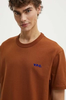 A.P.C. t-shirt bawełniany t-shirt boxy petit vpc męski kolor brązowy melanżowy COHBQ.H26391