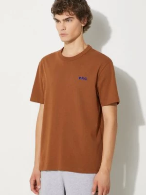 A.P.C. t-shirt bawełniany t-shirt boxy petit vpc męski kolor brązowy melanżowy COHBQ.H26391