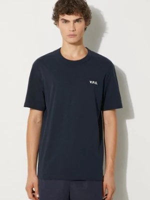 A.P.C. t-shirt bawełniany t-shirt boxy petit vpc męski kolor granatowy melanżowy COHBQ.H26391