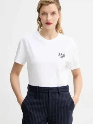 Zdjęcie produktu A.P.C. t-shirt bawełniany t-shirt boxy rue madame GOTS damski kolor biały COHBM.F26389