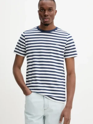 A.P.C. t-shirt bawełniany t-shirt standard apc brode raye męski kolor granatowy wzorzysty COHBZ.M26419