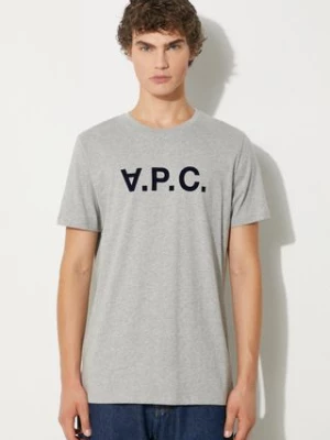 A.P.C. t-shirt bawełniany VPC Color kolor szary z nadrukiem COEZB.H26943-LIGHTGRAYC