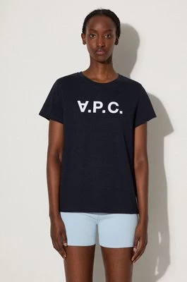 A.P.C. t-shirt bawełniany VPC Colour kolor granatowy COBQX.F26944-DARKNAVY