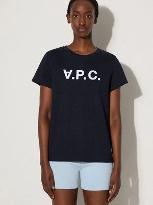 A.P.C. t-shirt bawełniany VPC Colour kolor granatowy COBQX.F26944-DARKNAVY