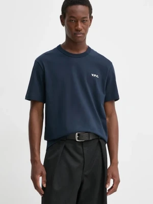 A.P.C. T-shirt męski bawełniany t-shirt boxy petit vpc granatowy
