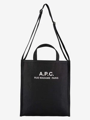 A.P.C. torba A.P.C. Cabas Recuperation CODBM-H61318 BLACK kolor czarny