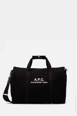 A.P.C. torba bawełniana gym bag recuperation kolor czarny CODBM.H62230