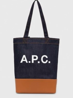 A.P.C. torba tote axel kolor brązowy CODDP-M61444