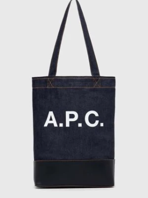 A.P.C. torba tote axel kolor granatowy CODDP-M61444