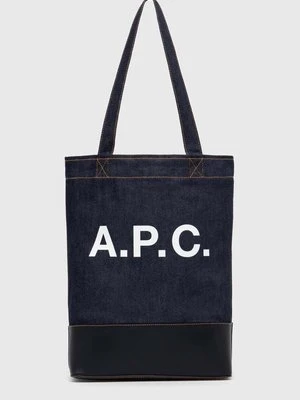 A.P.C. torba tote axel kolor granatowy CODDP-M61444