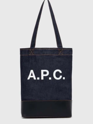 A.P.C. torba tote axel kolor granatowy CODDP-M61444