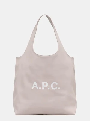A.P.C. torba z imitacji skóry tote ninon beżowy