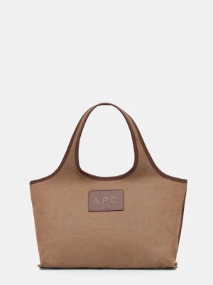 A.P.C. torebka bawełniana cabas harper mini kolor brązowy COHKF.F67039