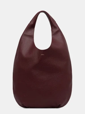 A.P.C. torebka shopper damska skórzana le neige bordowy
