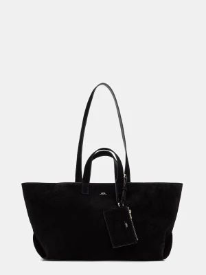 A.P.C. torebka shopper damska zamszowa LE DRUMMER czarny