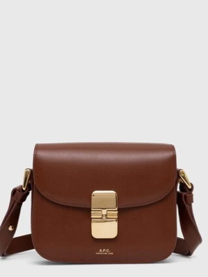 A.P.C. torebka skórzana A.P.C. Sac Grace Mini PXBMW-F61515 BLACK kolor brązowy