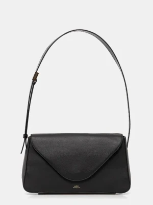 A.P.C. torebka skórzana sac daria flap kolor czarny PXBCD.F61901