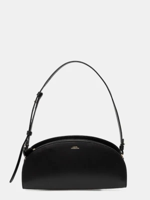 A.P.C. torebka skórzana sac demi-lune shoulder kolor czarny PXCAX.F61997
