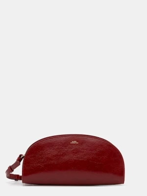 A.P.C. torebka skórzana sac demi-lune shoulder kolor czerwony PXCCK.F61997