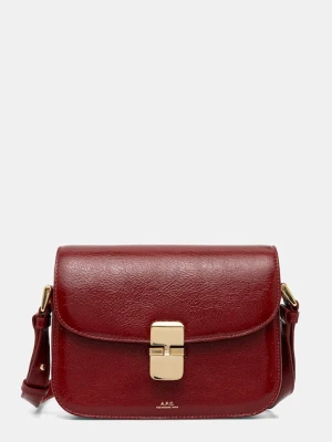A.P.C. torebka skórzana sac grace small kolor czerwony PXCCK.F61413