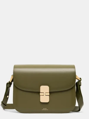 A.P.C. torebka skórzana Sac Grace Small kolor zielony
