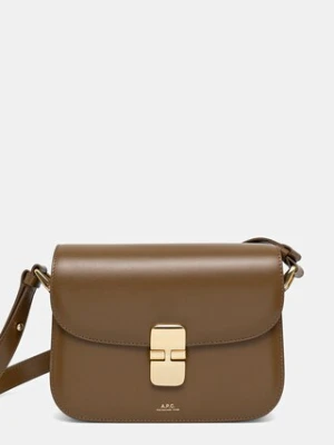 A.P.C. torebka skórzana Sac Grace Small kolor zielony