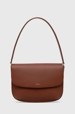 A.P.C. torebka skórzana sac sarah shoulder kolor brązowy PXAWV-F61526