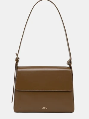 A.P.C. torebka skórzana sac virginie flap kolor brązowy PXBRU.F61924