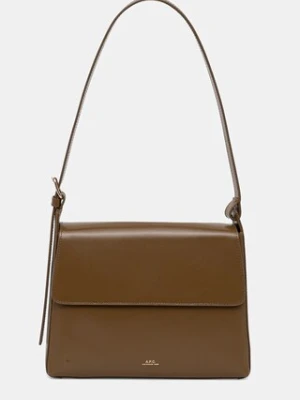 A.P.C. torebka skórzana sac virginie flap kolor brązowy PXBRU.F61924