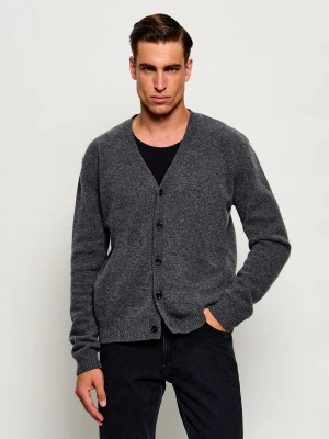 A.P.C. Wełniany kardigan Kevin | Regular Fit szary