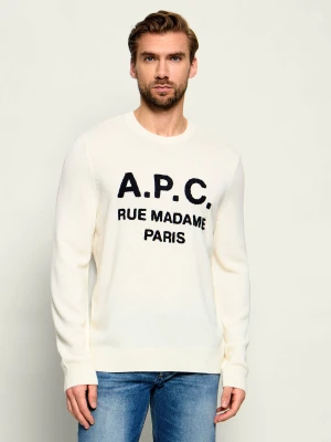 A.P.C. Wełniany sweter Maurice | Regular Fit kremowy