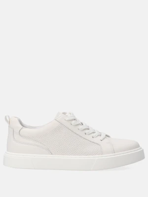 Białe męskie sneakersy z perforacją A001LEWHMSP148 Venezia