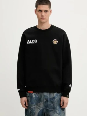AAPE bluza Aaper Crew Neck męska kolor czarny z aplikacją AAPSWMB377XXN