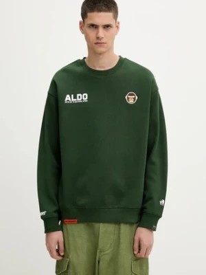 AAPE bluza Aaper Crew Neck męska kolor zielony z aplikacją AAPSWMB377XXN