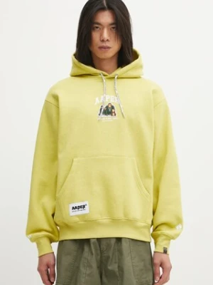 AAPE bluza Aaper Hoodie męska kolor zielony z kapturem melanżowa AAPSWMC370XBP