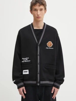 AAPE bluza Aaper Zip Up męska kolor czarny wzorzysta AAPSWMC374XXP