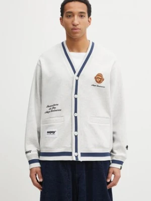 AAPE bluza Aaper Zip Up męska kolor szary z nadrukiem AAPSWMC374XAP