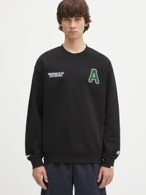 AAPE bluza Basic Crew Neck męska kolor czarny z nadrukiem AAPSWMB336XXN
