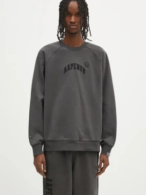 AAPE bluza bawełniana Now Crew Neck męska kolor czarny z aplikacją AAPSWMB320XXN