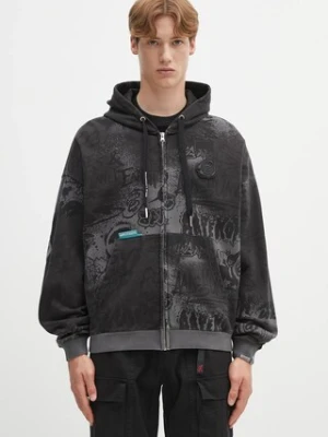 AAPE bluza Main Zip Up męska kolor czarny z kapturem wzorzysta AAPSWMC327XXO