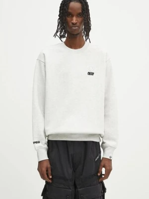 AAPE bluza Now Crew Neck męska kolor szary z nadrukiem AAPSWMB321XAN