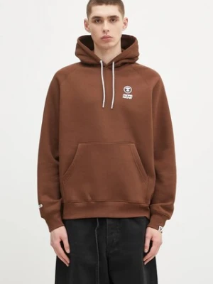 AAPE bluza Now męska kolor brązowy z kapturem gładka AAPSWMB324XXN