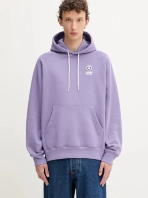 AAPE bluza Now męska kolor fioletowy z kapturem gładka AAPSWMB324XXN