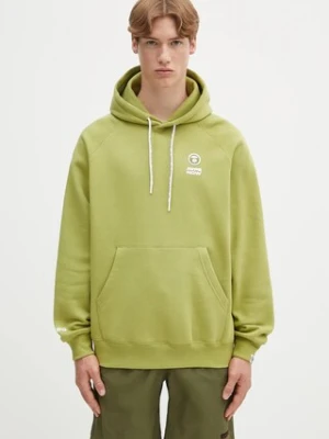 AAPE bluza Now męska kolor zielony z kapturem gładka AAPSWMB324XXN