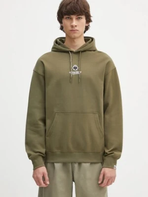 AAPE bluza Now męska kolor zielony z kapturem z aplikacją AAPSWMB323XXN